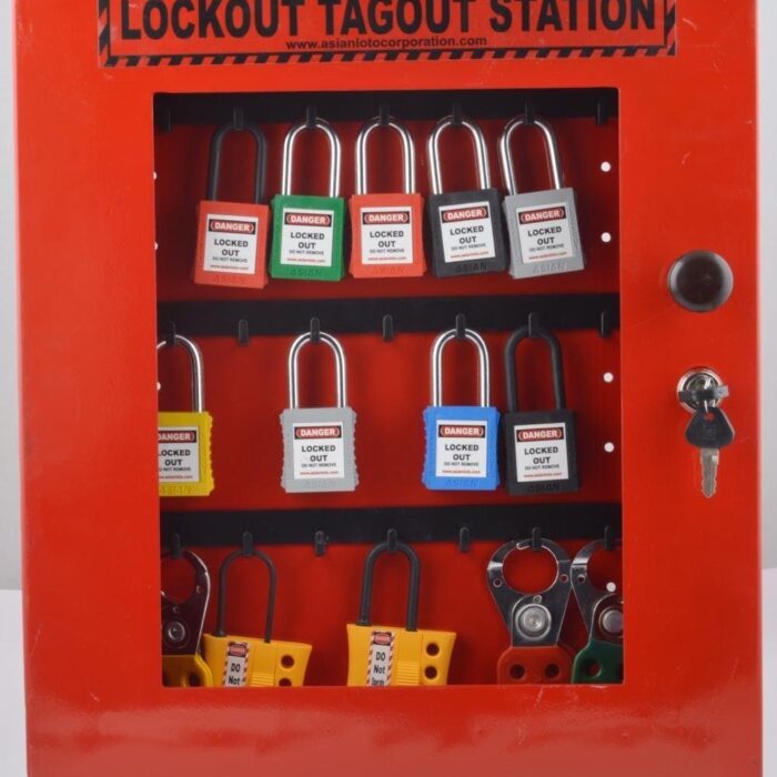 lockout tagout Kit with Station 10 OSHA locks