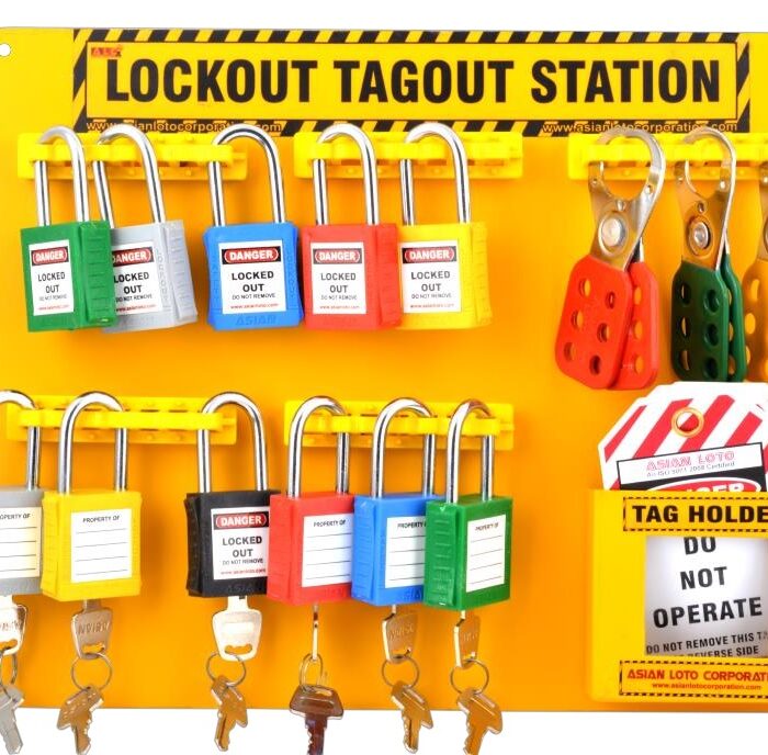 Lockout Tagout Safety Open Padlock Station with Material