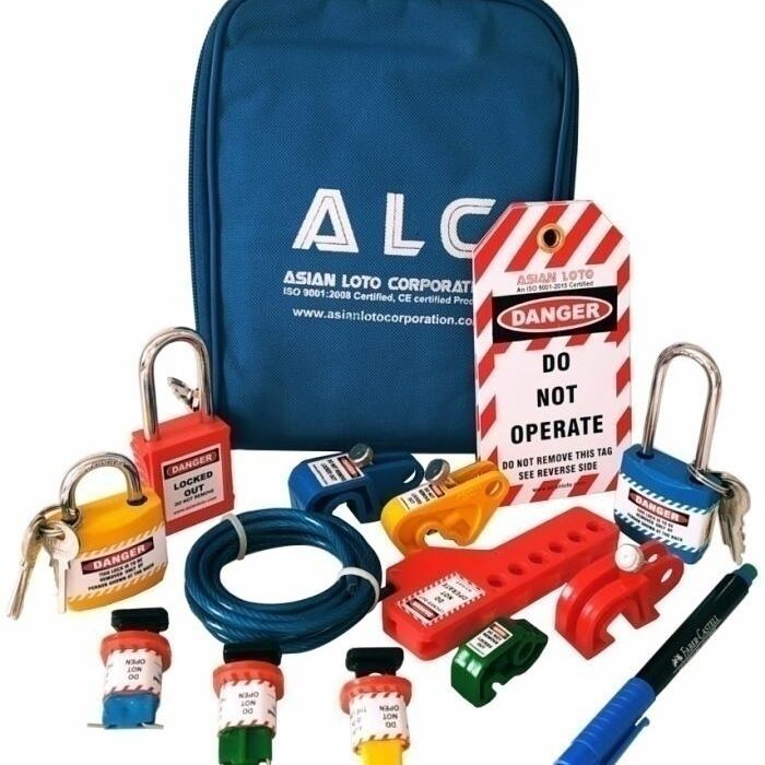 Small Lockout Tagout Kit with scissor cable lockout Padlock Tags