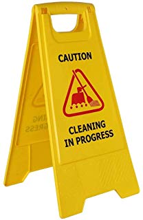 CAUTION FLOOR STAND CLEANING IN PROGRESS