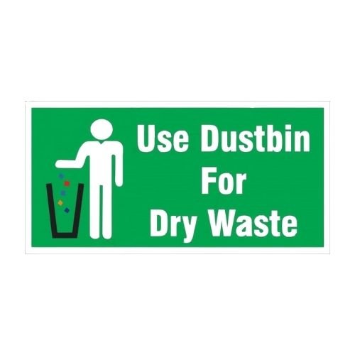 Use Dustbin for Dry Waste Sign Board GFSC122