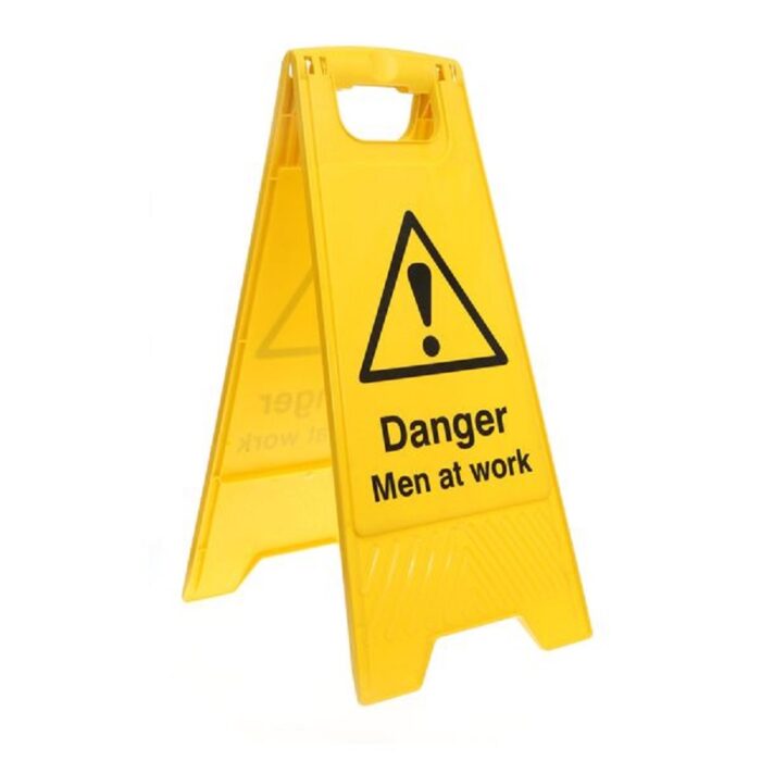CAUTION FLOOR STAND MEN AT WORK