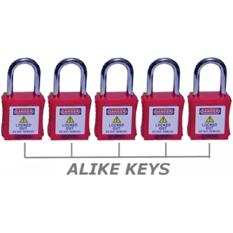 OSHA LOTO PADLOCK 38MM NYLON SHACKLE WITH MASTER KEY (1SET-5NOS)