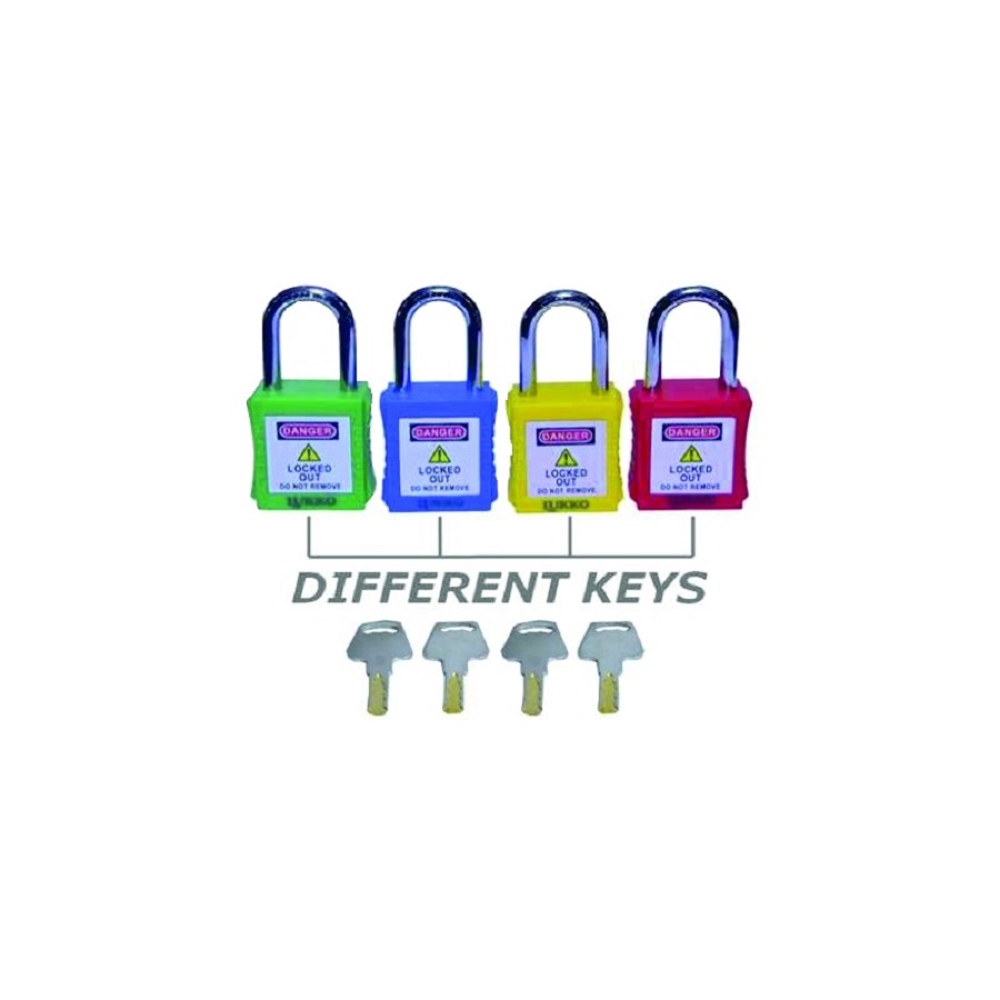 OSHA LOTO PADLOCK STEEL SHACKLE 38 MM