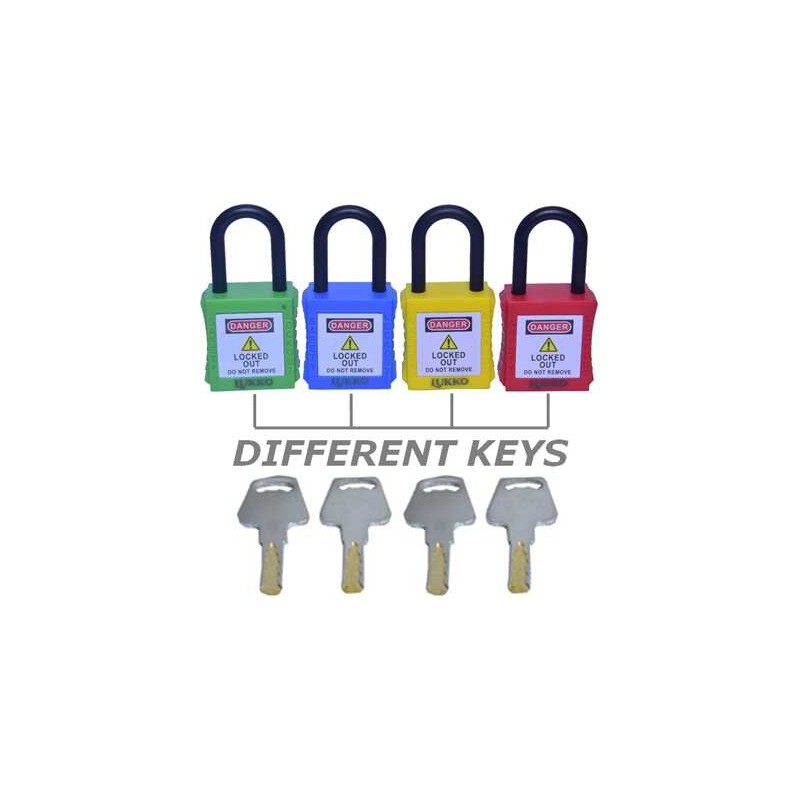 OSHA SAFETY LOTO PADLOCK NYLON SHACKLE 38 MM