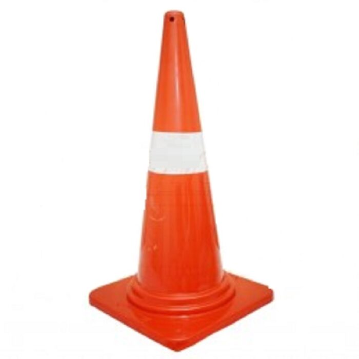 CONE 750MM 4" SLV WITH RUB. BASE RED SAFEDOT