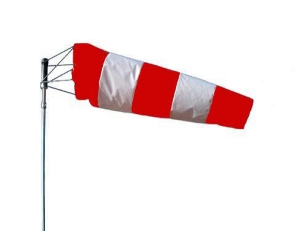 WIND SOCK INDICATOR POLYESTER RED & WHITE