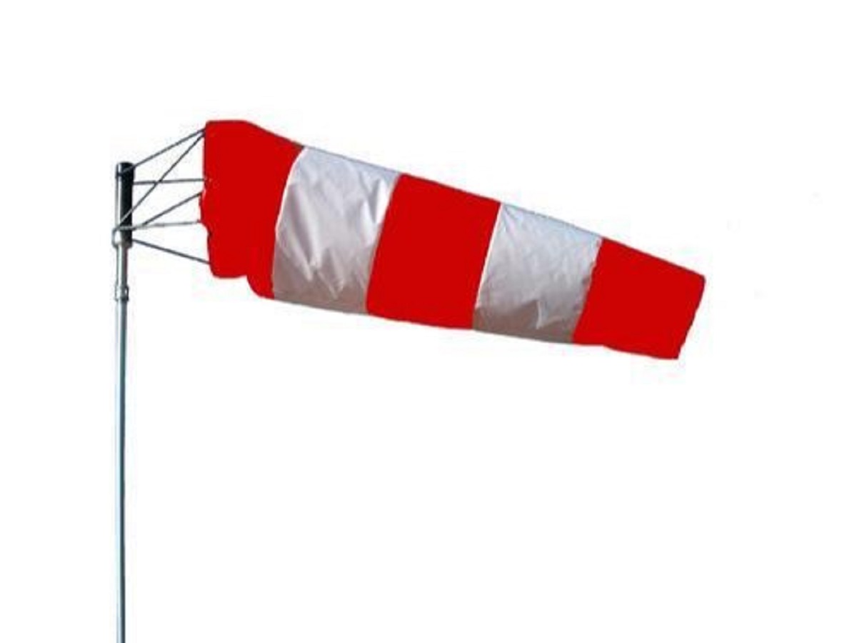 WIND SOCK INDICATOR POLYESTER RED & WHITE