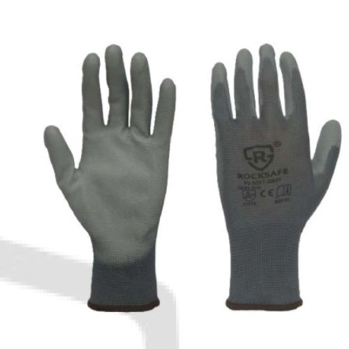13G GREY PU COATED GREY POLY GLOVES