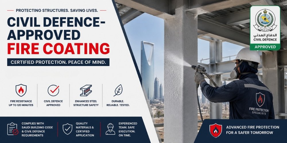 Civil Defence approved fire coating Riyadh
