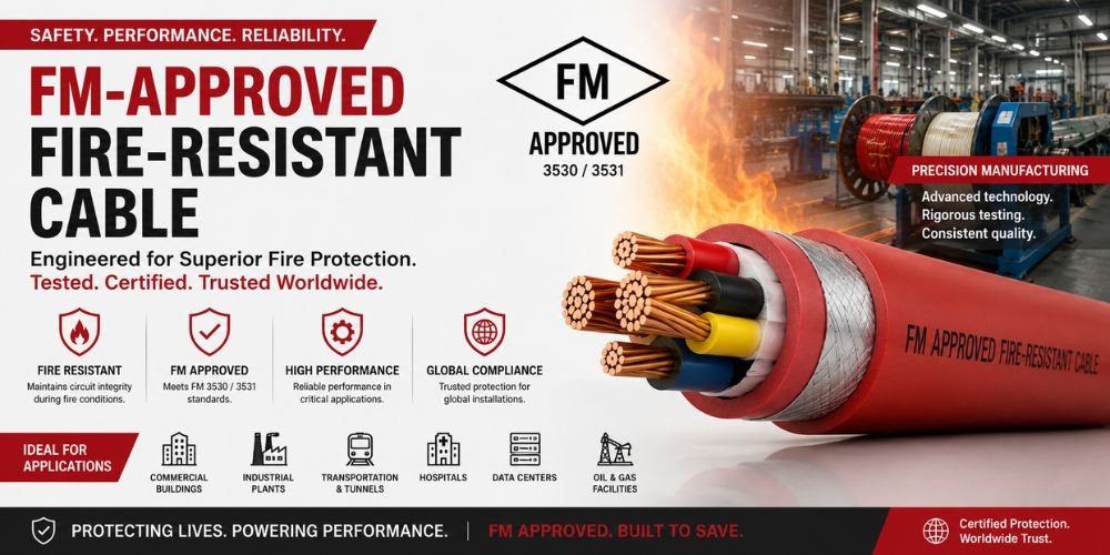 FM approved fire resistant cable