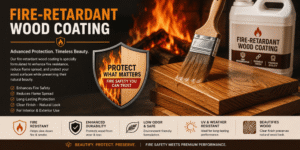 Fire-retardant wood coating
