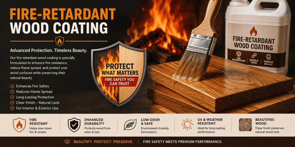 Fire-retardant wood coating